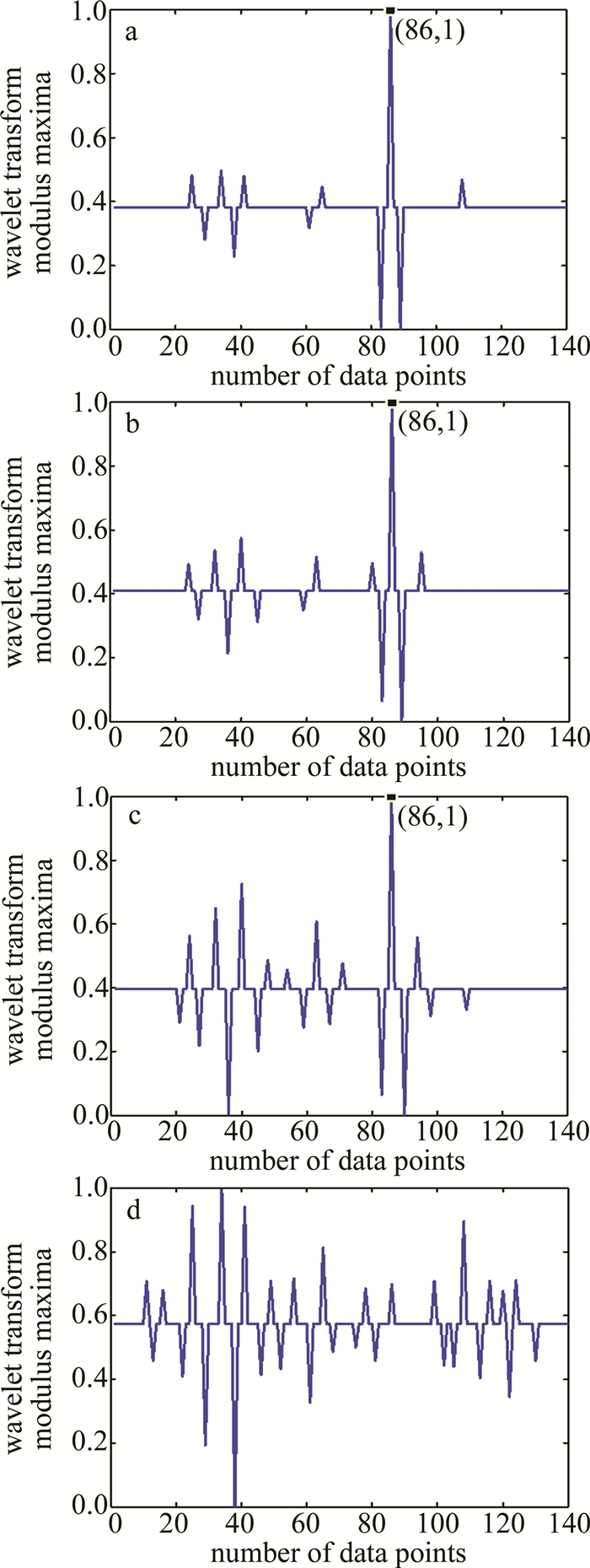 Figure 5. Wavelet transform modulus maximum result